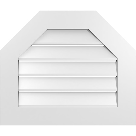 Ekena Millwork Octagonal Top Surface Mount PVC Gable Vent: Functional, w/ 3-1/2"W x 1"P Standard Frame, 26"W x 22"H GVPOT26X2201SF